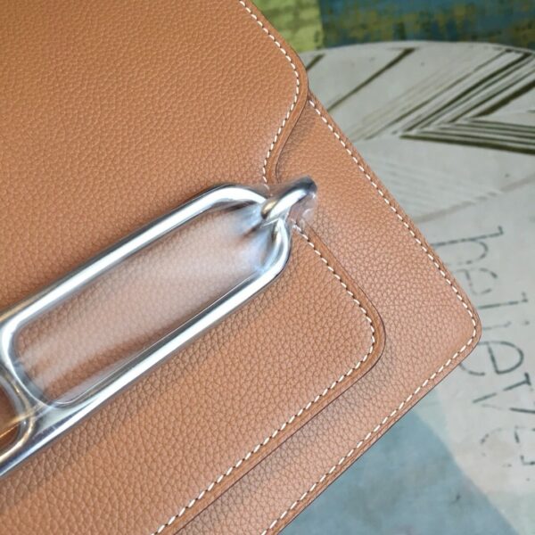 1:1 Replica Hermes Mini Evercolor Sac Roulis 19 Brown Palladium Hardware For Women 9in/23cm