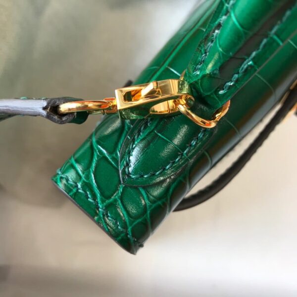 1:1 Replica Hermes Mini Kelly 19 Green Crocodile Bag For Women, Women's Handbags, Shoulder Bags 7.5in/19cm