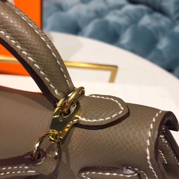 1:1 Replica Hermes Mini Kelly 20 Sellier Epsom Etoupe Bag For Women, Women's Handbags, Shoulder Bags 7.5in/20cm