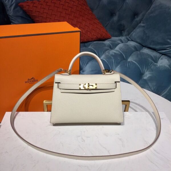 1:1 Replica Hermes Mini Kelly Craie For Women Gold-Toned Hardware 7.5in/19cm