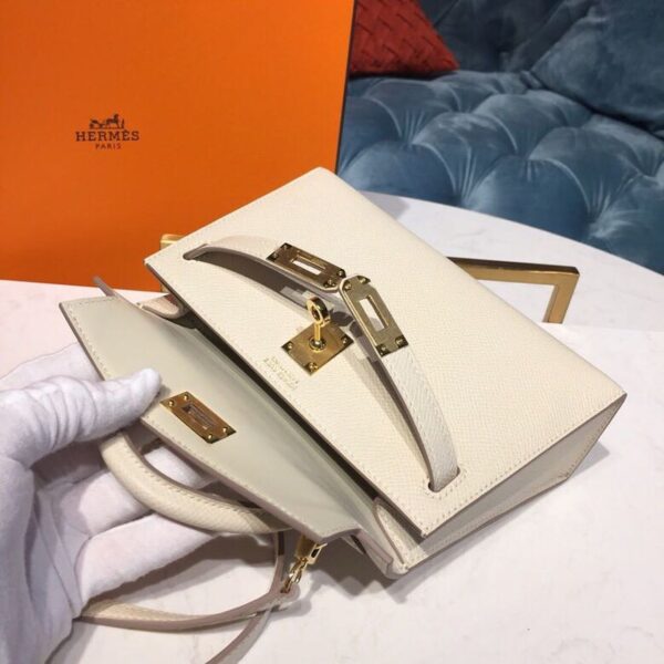 1:1 Replica Hermes Mini Kelly Craie For Women Gold-Toned Hardware 7.5in/19cm