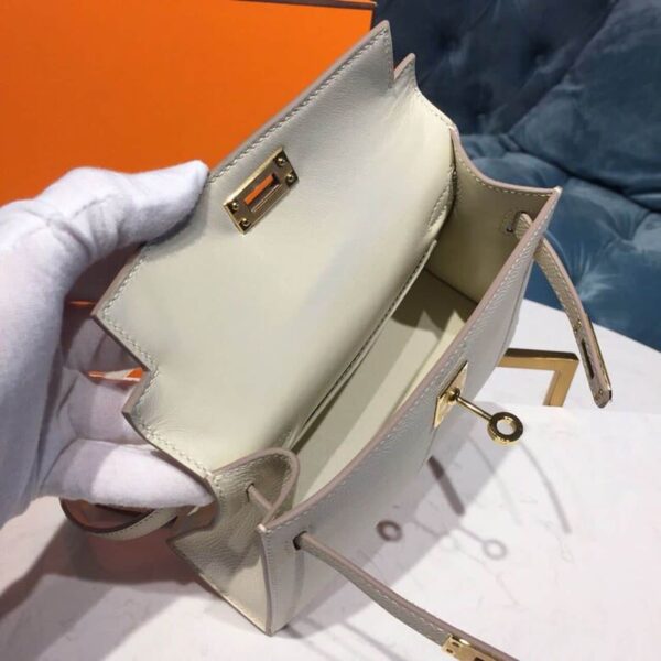 1:1 Replica Hermes Mini Kelly Craie For Women Gold-Toned Hardware 7.5in/19cm