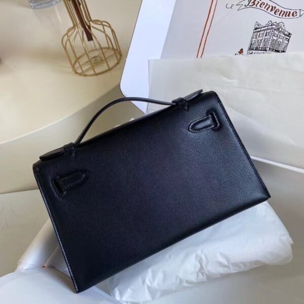 1:1 Replica Hermes Mini Kelly KP Pochette Black/Khaki Green/Yellow/Brown For Women 22cm / 8.7in