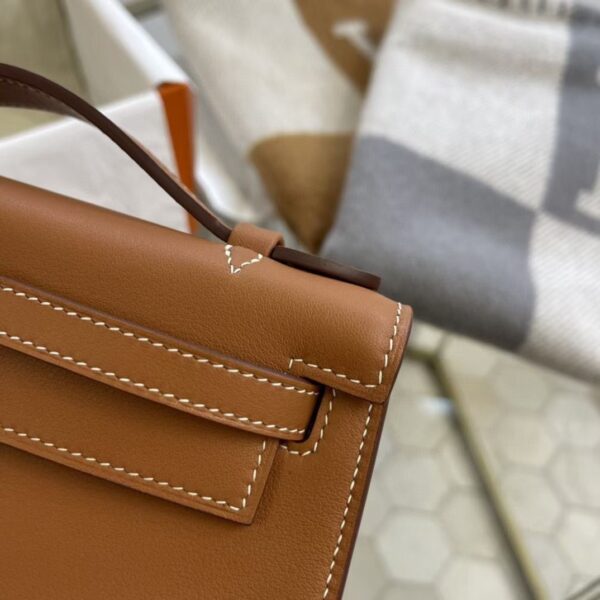 1:1 Replica Hermes Mini Kelly KP Pochette Black/Khaki Green/Yellow/Brown For Women 22cm / 8.7in