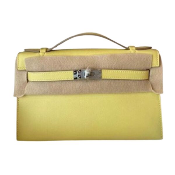 1:1 Replica Hermes Mini Kelly KP Pochette Black/Khaki Green/Yellow/Brown For Women 22cm / 8.7in