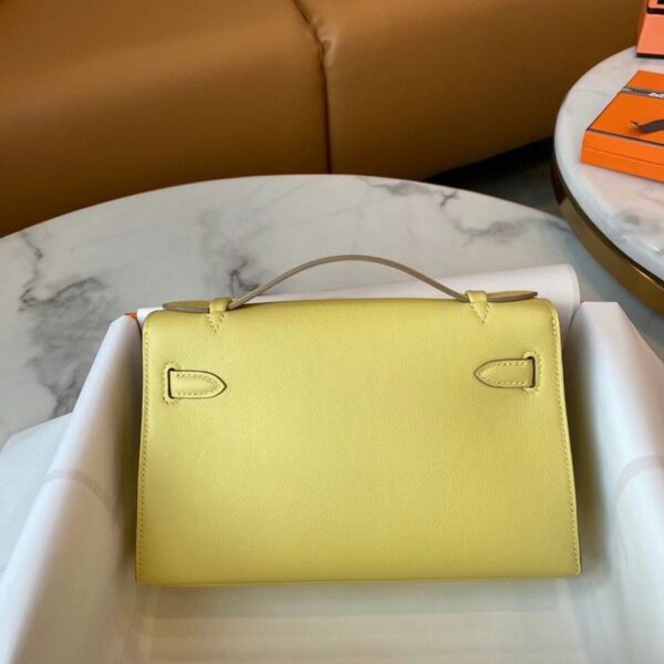 1:1 Replica Hermes Mini Kelly KP Pochette Black/Khaki Green/Yellow/Brown For Women 22cm / 8.7in