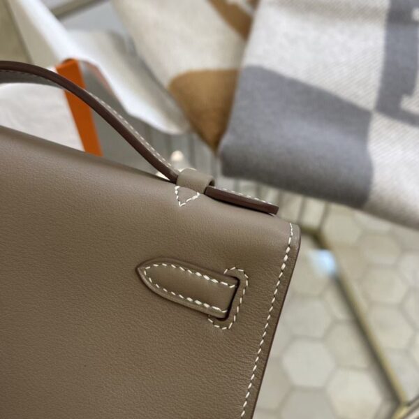 1:1 Replica Hermes Mini Kelly KP Pochette Black/Khaki Green/Yellow/Brown For Women 22cm / 8.7in