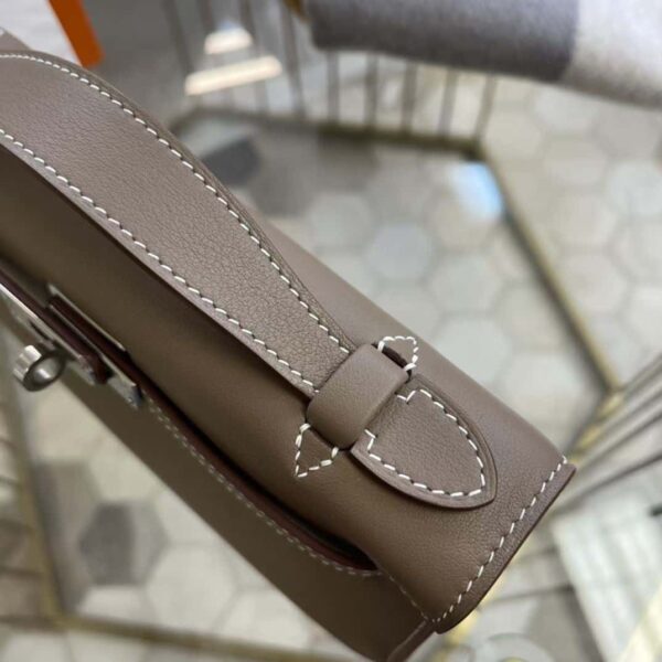 1:1 Replica Hermes Mini Kelly KP Pochette Black/Khaki Green/Yellow/Brown For Women 22cm / 8.7in