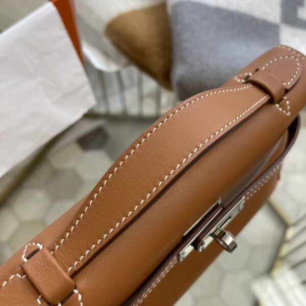 1:1 Replica Hermes Mini Kelly KP Pochette Black/Khaki Green/Yellow/Brown For Women 22cm / 8.7in
