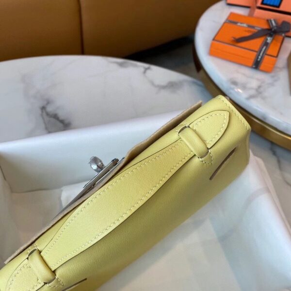 1:1 Replica Hermes Mini Kelly KP Pochette Black/Khaki Green/Yellow/Brown For Women 22cm / 8.7in