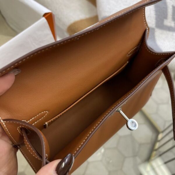 1:1 Replica Hermes Mini Kelly KP Pochette Black/Khaki Green/Yellow/Brown For Women 22cm / 8.7in
