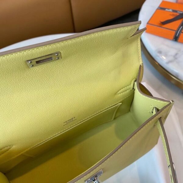 1:1 Replica Hermes Mini Kelly KP Pochette Black/Khaki Green/Yellow/Brown For Women 22cm / 8.7in