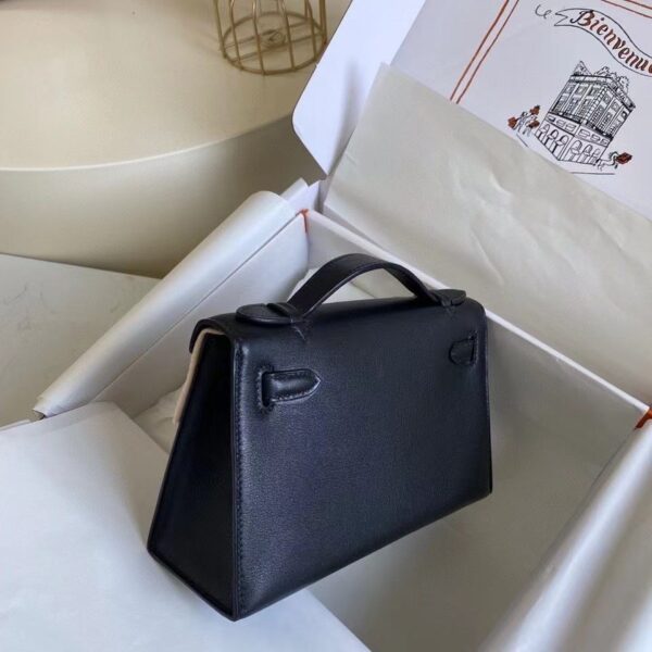 1:1 Replica Hermes Mini Kelly KP Pochette Black/Khaki Green/Yellow/Brown For Women 22cm / 8.7in