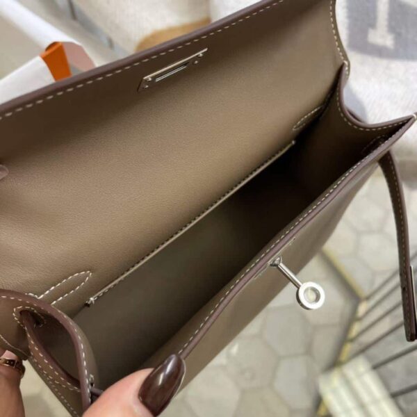1:1 Replica Hermes Mini Kelly KP Pochette Black/Khaki Green/Yellow/Brown For Women 22cm / 8.7in
