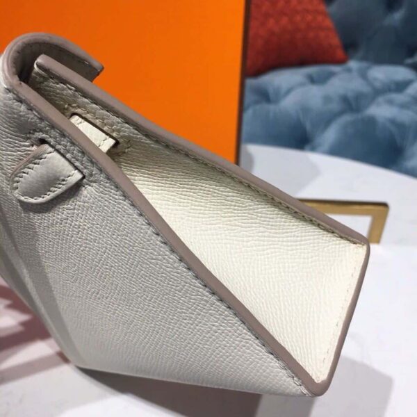 1:1 Replica Hermes Mini Kelly White For Women Gold Toned Hardware 7.5in/19cm