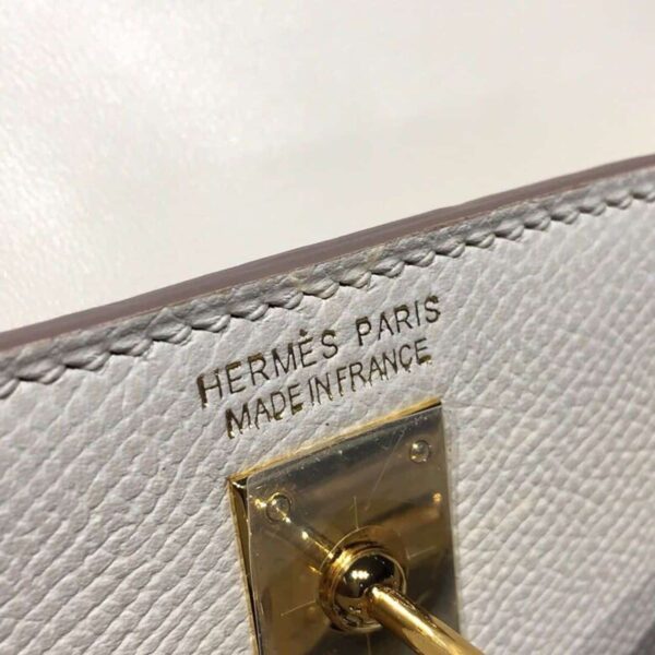 1:1 Replica Hermes Mini Kelly White For Women Gold Toned Hardware 7.5in/19cm