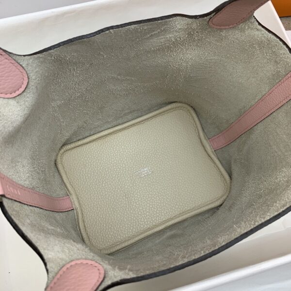 1:1 Replica Hermes Picotin Lock 18 Bag Beige/Pink With Silver-Toned Hardware For Women, Women's Handbags 7.1in/18cm