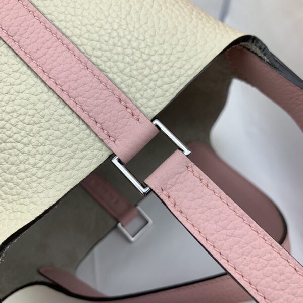 1:1 Replica Hermes Picotin Lock 18 Bag Beige/Pink With Silver-Toned Hardware For Women, Women's Handbags 7.1in/18cm