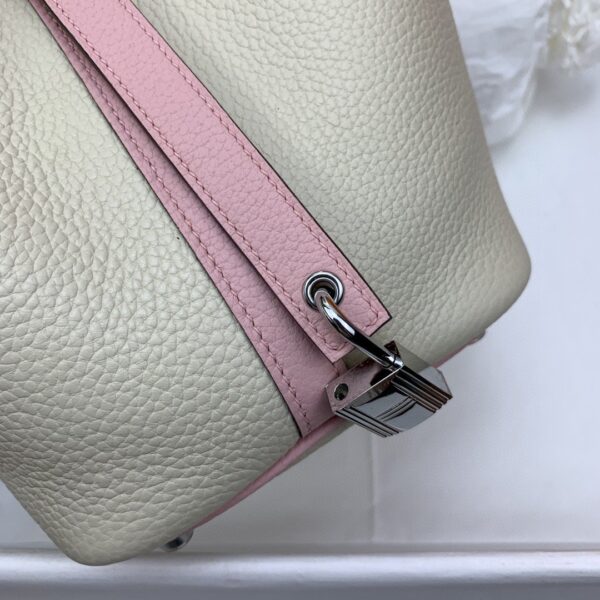1:1 Replica Hermes Picotin Lock 18 Bag Beige/Pink With Silver-Toned Hardware For Women, Women's Handbags 7.1in/18cm