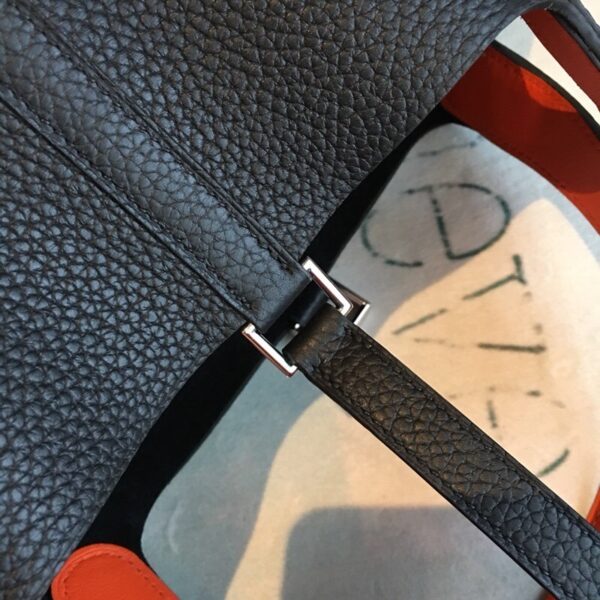 1:1 Replica Hermes Picotin Lock 18 Black Clemence Palladium Hardware For Women 7.5in/19cm