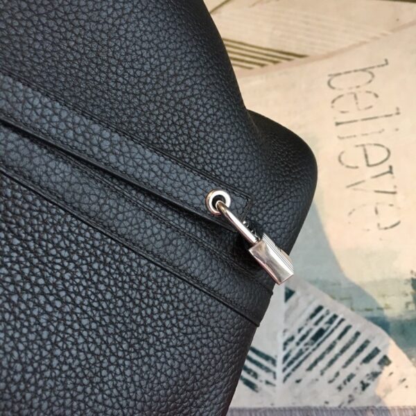 1:1 Replica Hermes Picotin Lock 18 Black Clemence Palladium Hardware For Women 7.5in/19cm