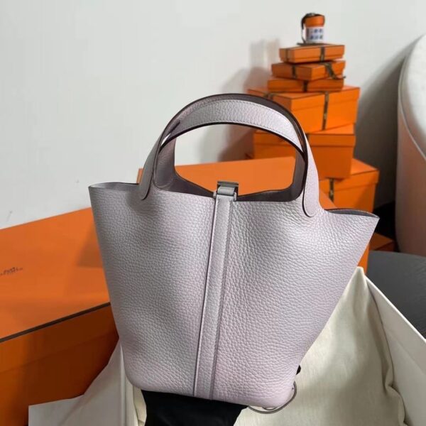 1:1 Replica Hermes Picotin Lock 18 Lime Clemence Yellow/Green/Red/Blue/Light Green/Light Purple/Pink For Women 19cm / 7.5in