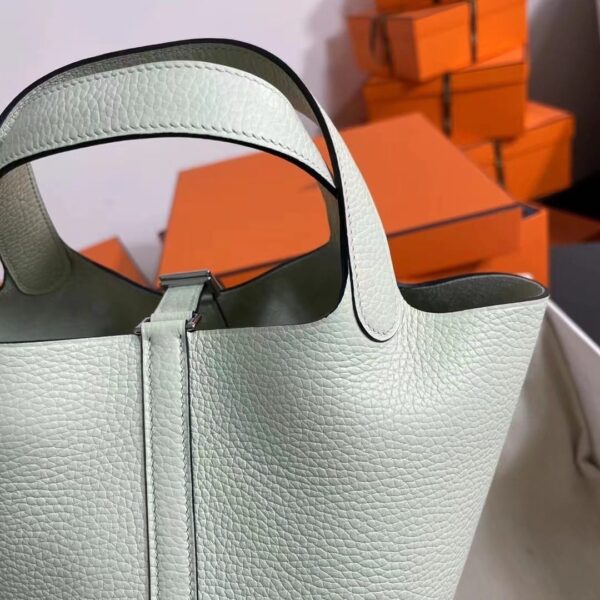 1:1 Replica Hermes Picotin Lock 18 Lime Clemence Yellow/Green/Red/Blue/Light Green/Light Purple/Pink For Women 19cm / 7.5in
