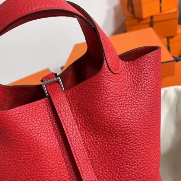 1:1 Replica Hermes Picotin Lock 18 Lime Clemence Yellow/Green/Red/Blue/Light Green/Light Purple/Pink For Women 19cm / 7.5in