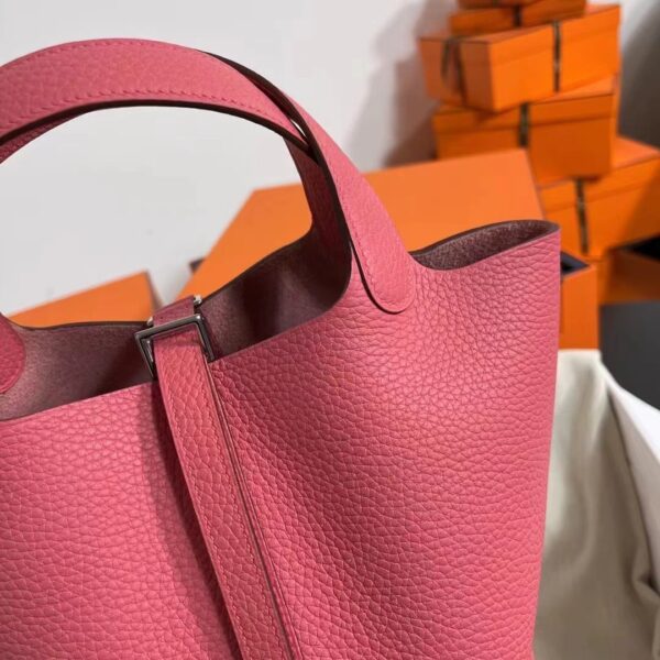 1:1 Replica Hermes Picotin Lock 18 Lime Clemence Yellow/Green/Red/Blue/Light Green/Light Purple/Pink For Women 19cm / 7.5in