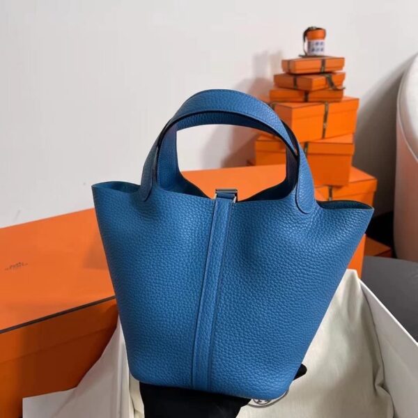 1:1 Replica Hermes Picotin Lock 18 Lime Clemence Yellow/Green/Red/Blue/Light Green/Light Purple/Pink For Women 19cm / 7.5in