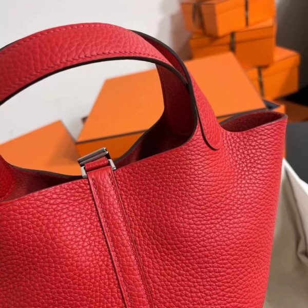 1:1 Replica Hermes Picotin Lock 18 Lime Clemence Yellow/Green/Red/Blue/Light Green/Light Purple/Pink For Women 19cm / 7.5in