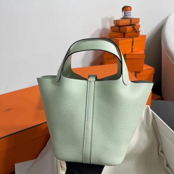 1:1 Replica Hermes Picotin Lock 18 Lime Clemence Yellow/Green/Red/Blue/Light Green/Light Purple/Pink For Women 19cm / 7.5in