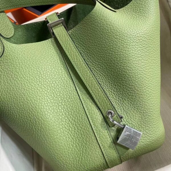 1:1 Replica Hermes Picotin Lock 18 Lime Clemence Yellow/Green/Red/Blue/Light Green/Light Purple/Pink For Women 19cm / 7.5in