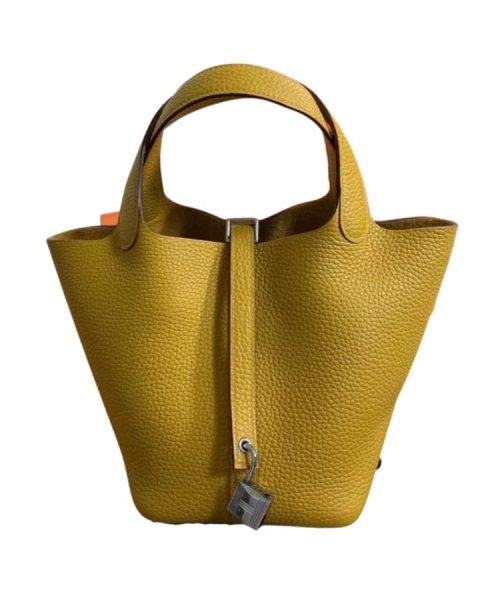 1:1 Replica Hermes Picotin Lock 18 Lime Clemence Yellow/Green/Red/Blue/Light Green/Light Purple/Pink For Women 19cm / 7.5in