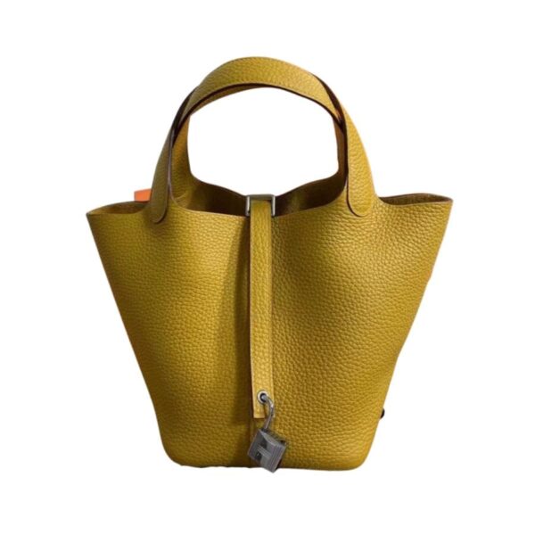 1:1 Replica Hermes Picotin Lock 18 Lime Clemence Yellow/Green/Red/Blue/Light Green/Light Purple/Pink For Women 19cm / 7.5in