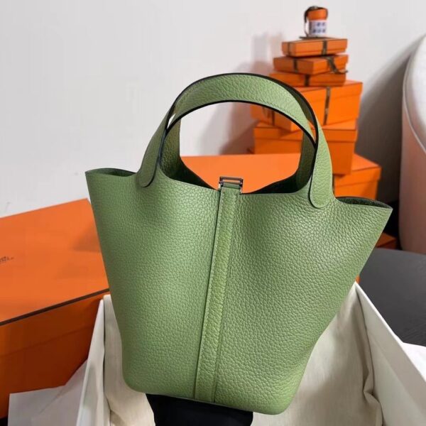 1:1 Replica Hermes Picotin Lock 18 Lime Clemence Yellow/Green/Red/Blue/Light Green/Light Purple/Pink For Women 19cm / 7.5in