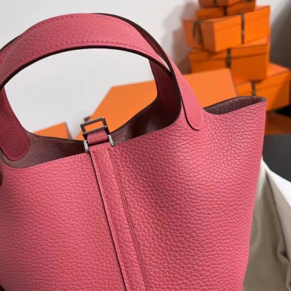 1:1 Replica Hermes Picotin Lock 18 Lime Clemence Yellow/Green/Red/Blue/Light Green/Light Purple/Pink For Women 19cm / 7.5in