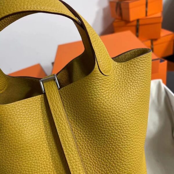 1:1 Replica Hermes Picotin Lock 18 Lime Clemence Yellow/Green/Red/Blue/Light Green/Light Purple/Pink For Women 19cm / 7.5in