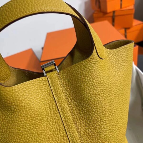 1:1 Replica Hermes Picotin Lock 18 Lime Clemence Yellow/Green/Red/Blue/Light Green/Light Purple/Pink For Women 19cm / 7.5in