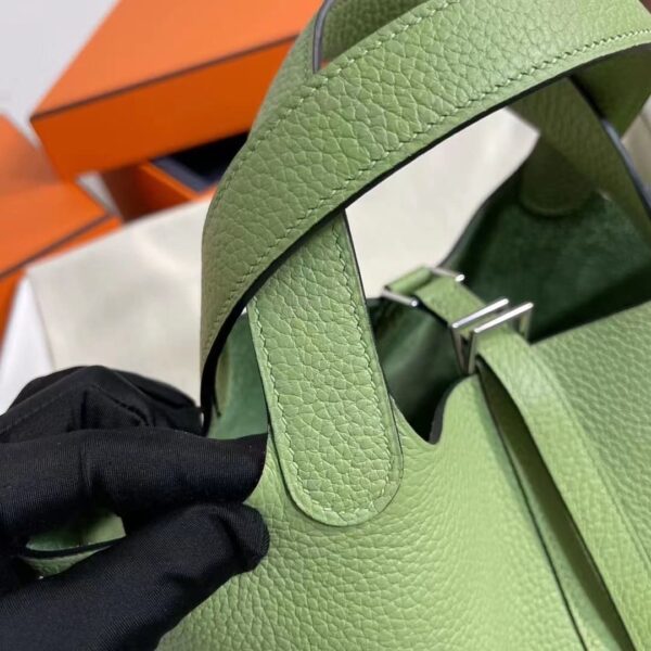 1:1 Replica Hermes Picotin Lock 18 Lime Clemence Yellow/Green/Red/Blue/Light Green/Light Purple/Pink For Women 19cm / 7.5in