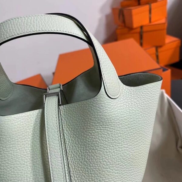 1:1 Replica Hermes Picotin Lock 18 Lime Clemence Yellow/Green/Red/Blue/Light Green/Light Purple/Pink For Women 19cm / 7.5in