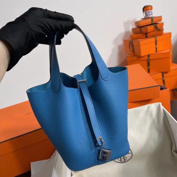 1:1 Replica Hermes Picotin Lock 18 Lime Clemence Yellow/Green/Red/Blue/Light Green/Light Purple/Pink For Women 19cm / 7.5in
