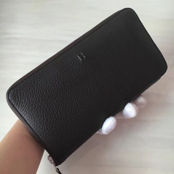 1:1 Replica Hermes Silk'In Classique Long Wallet 20cm /7.9in Silver Toned Hardware For Women Black
