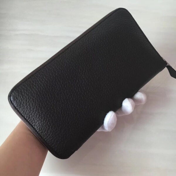 1:1 Replica Hermes Silk'In Classique Long Wallet 20cm /7.9in Silver Toned Hardware For Women Black