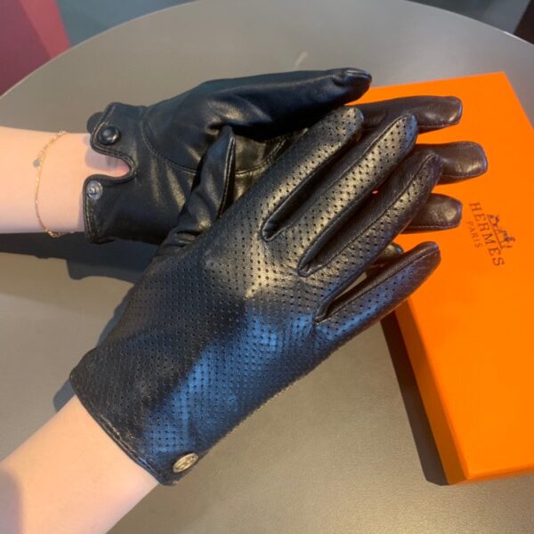 Hermes Soya Gloves In Black