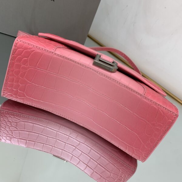 Hourglass Small Handbag Embossed In Pink/Brown For Women 9in/23cm