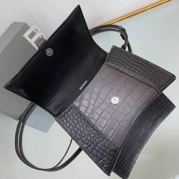 Hourglass Small Handbag Embossed In Pink/Brown For Women 9in/23cm