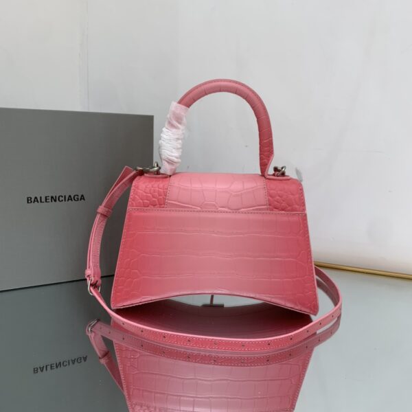 Hourglass Small Handbag Embossed In Pink/Brown For Women 9in/23cm