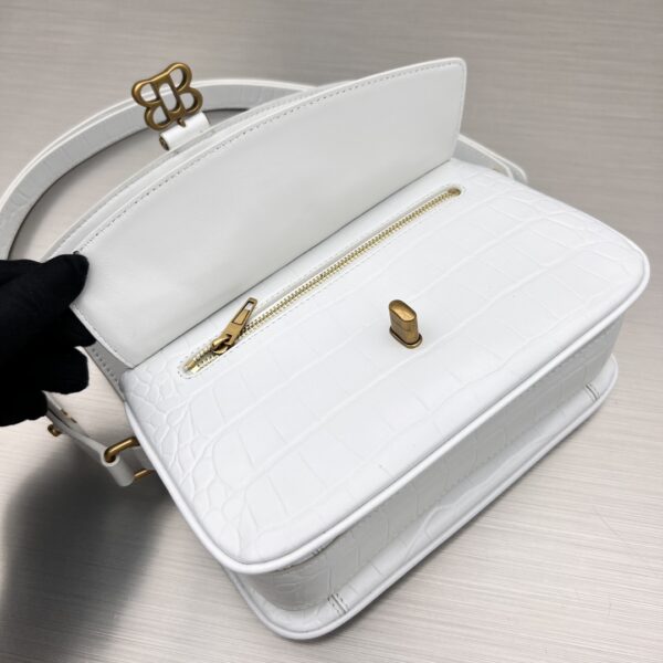 Lady Flap Small Shoulder Bag In Black/ White For Women 8.5in/22cm