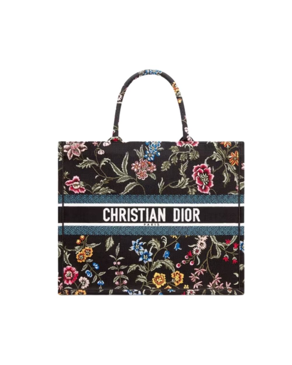 1:1 Replica Large Dior Tote Bag Black/White For Women 16.5 in/ 42cm M1286ZEAU_M911